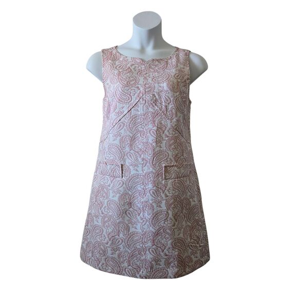 Victoria Beckham Target Pink Blush Floral Jacquard Brocade Shift Dress Fits L/XL - Picture 3 of 12